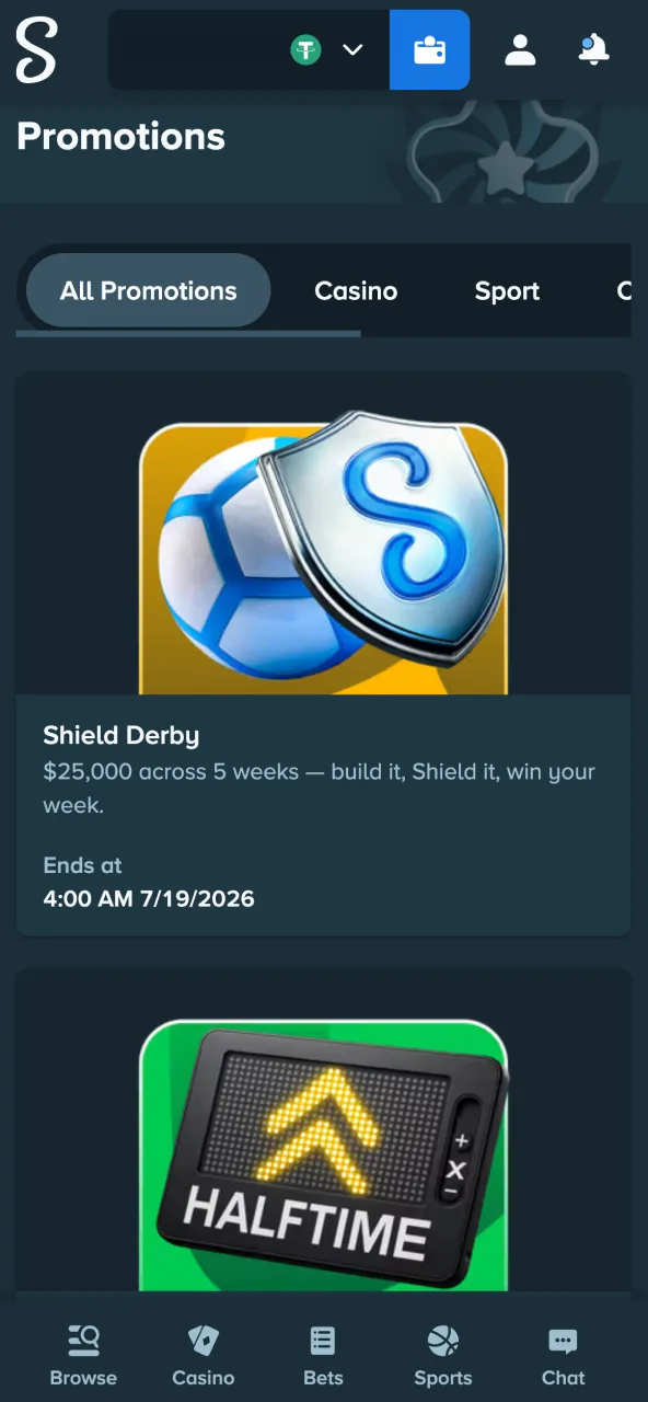 Claim Stake bonus by choosing promotion in tab.