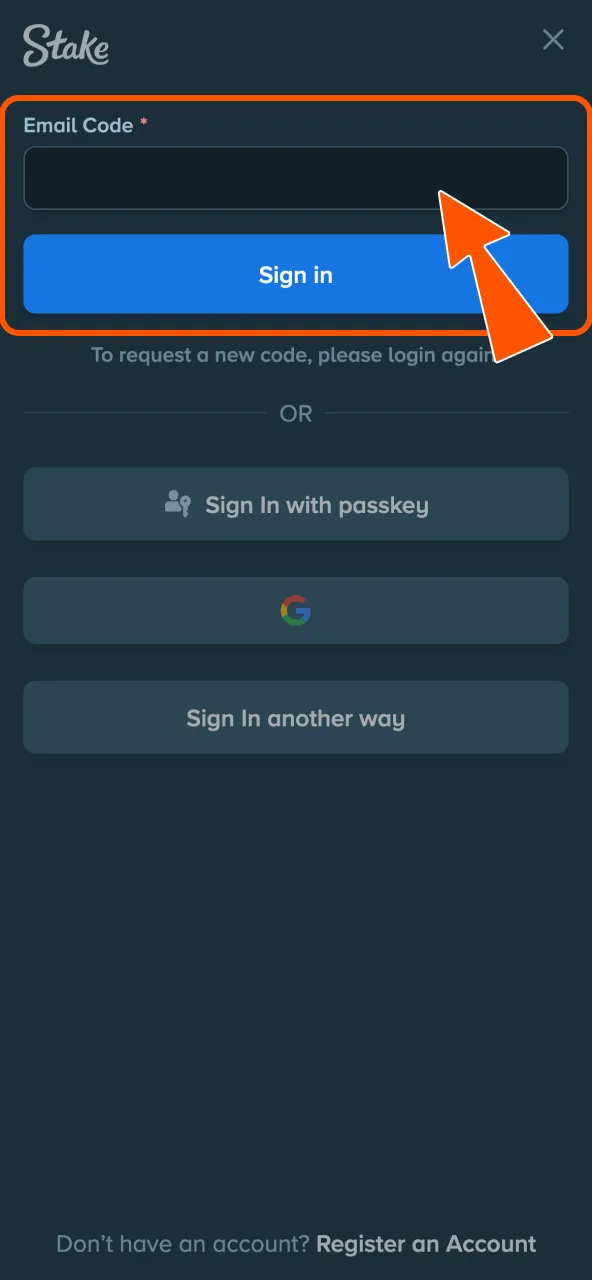 Confirm Stake email via inbox link for activation.